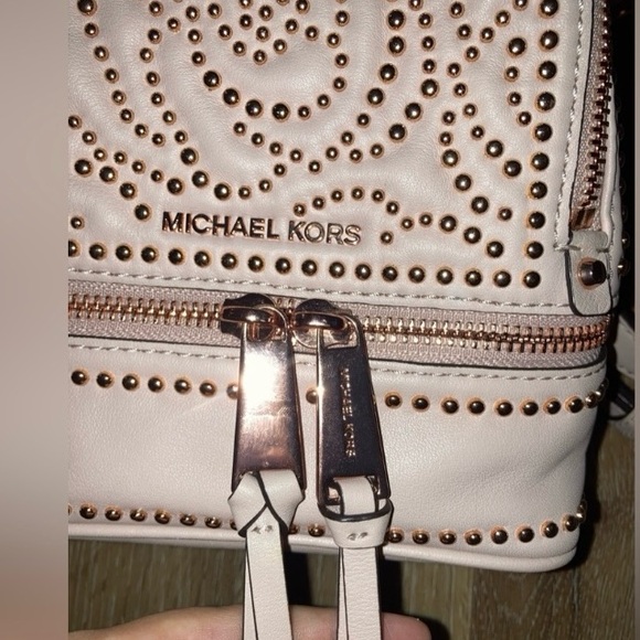 Michael Kors Rhea mini rose studded leather backpack - Picture 9 of 13